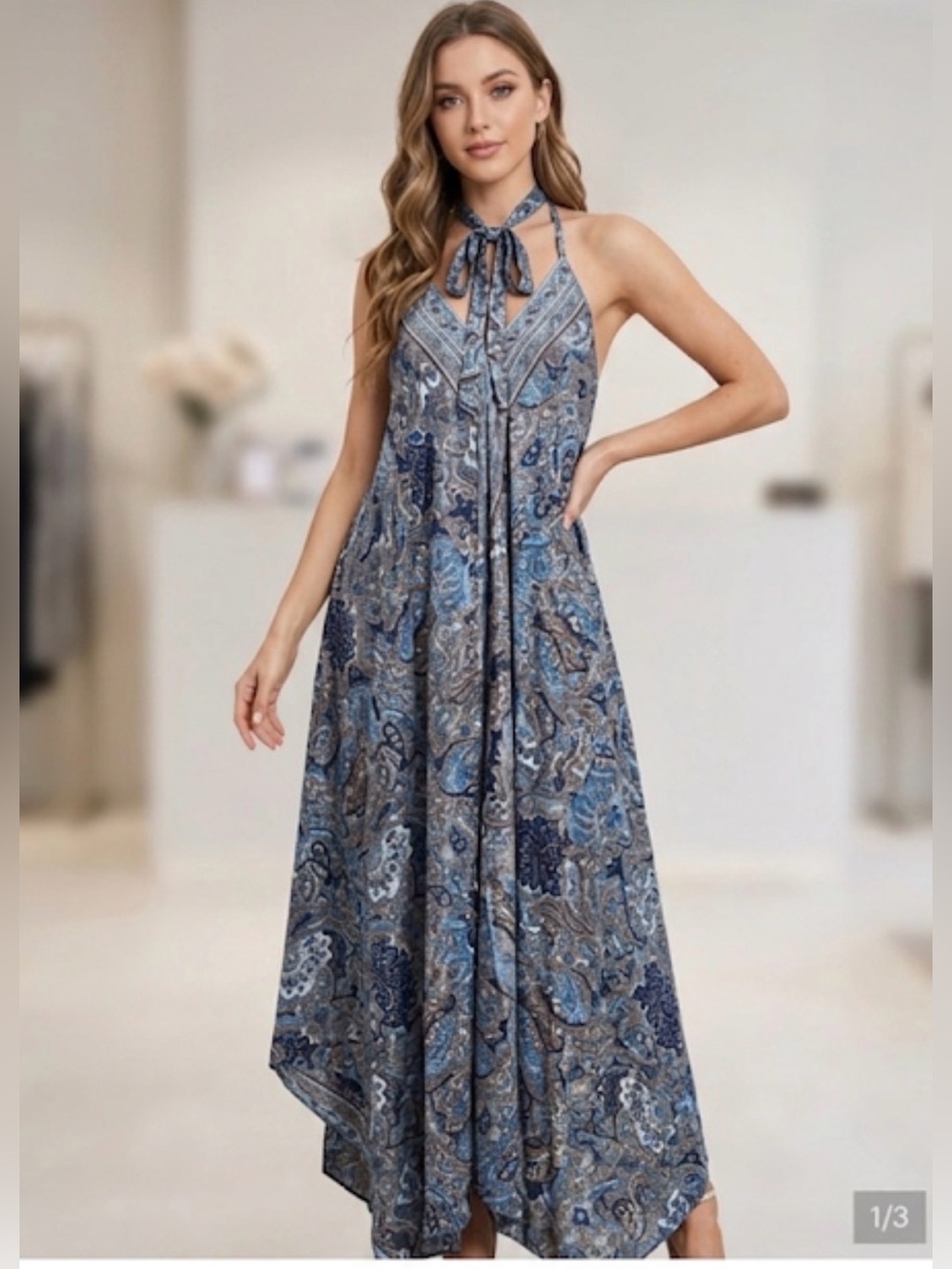Paisley Print Maxi Dress
